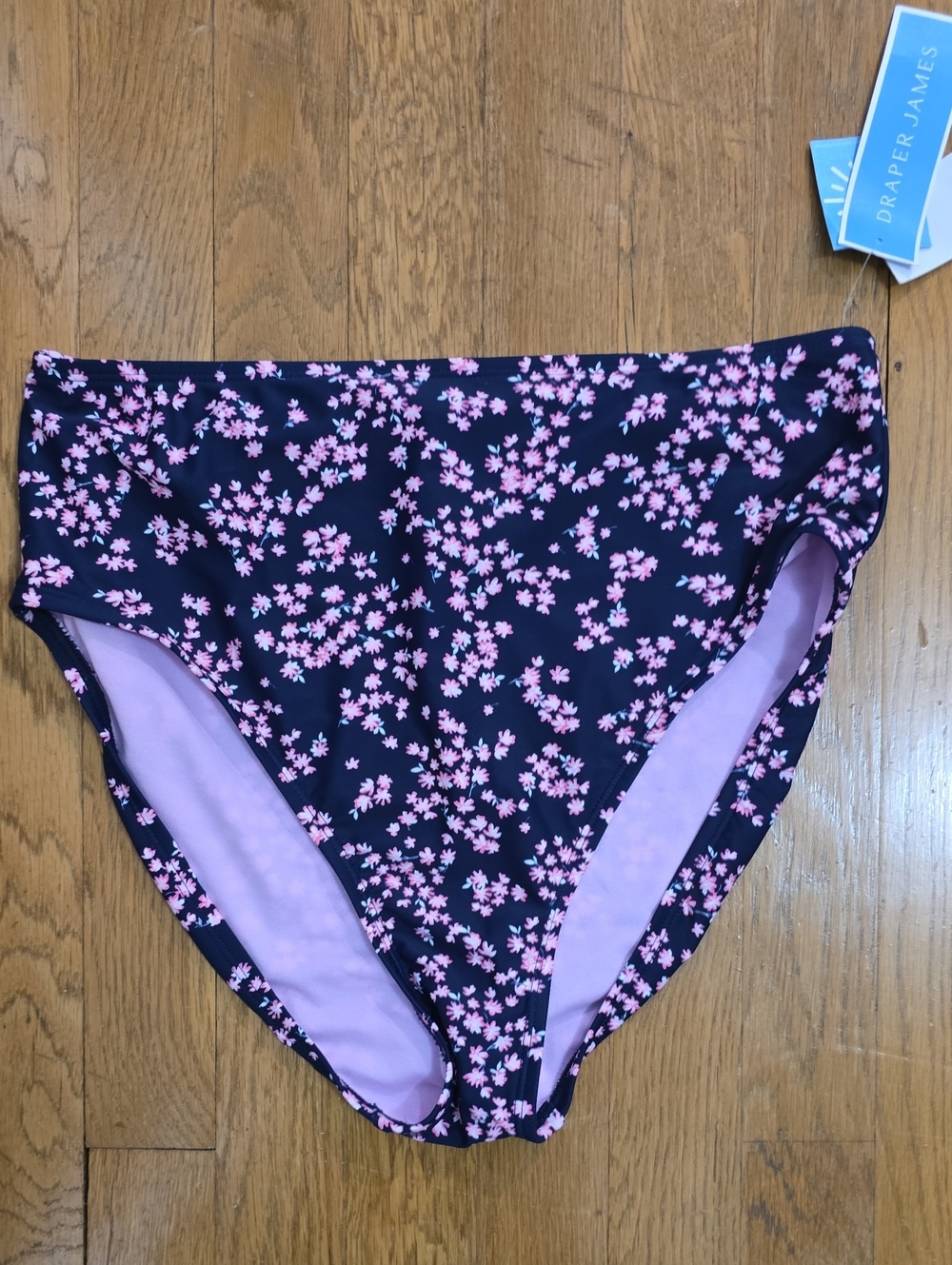DRAPER JAMES BRAND WOMAN'S BLUE & PINK FLORAL BATHING SUIT BOTTOM SIZE MEDIUM